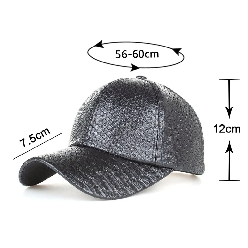 Casquette de Baseball en cuir PU Croco – Image 5