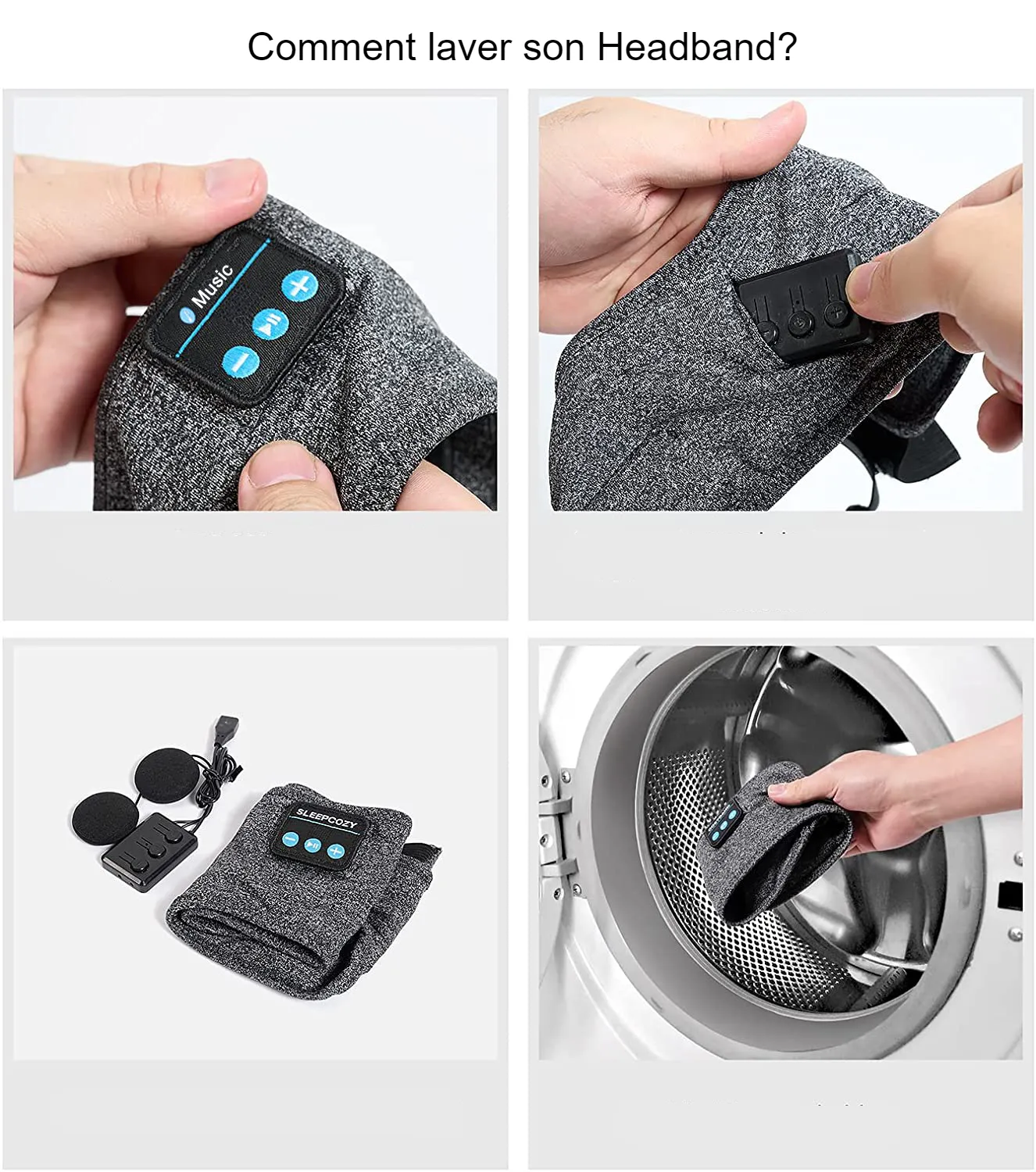 Bandeau de sommeil connecté doux et réglable – Image 4