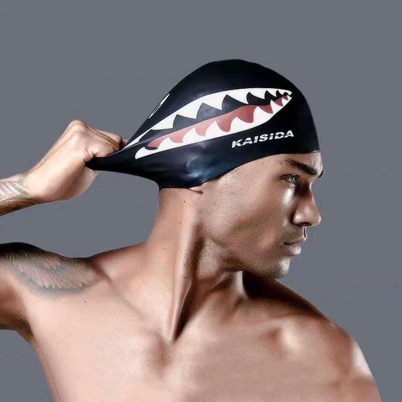 Bonnet de natation homme imprimé requin