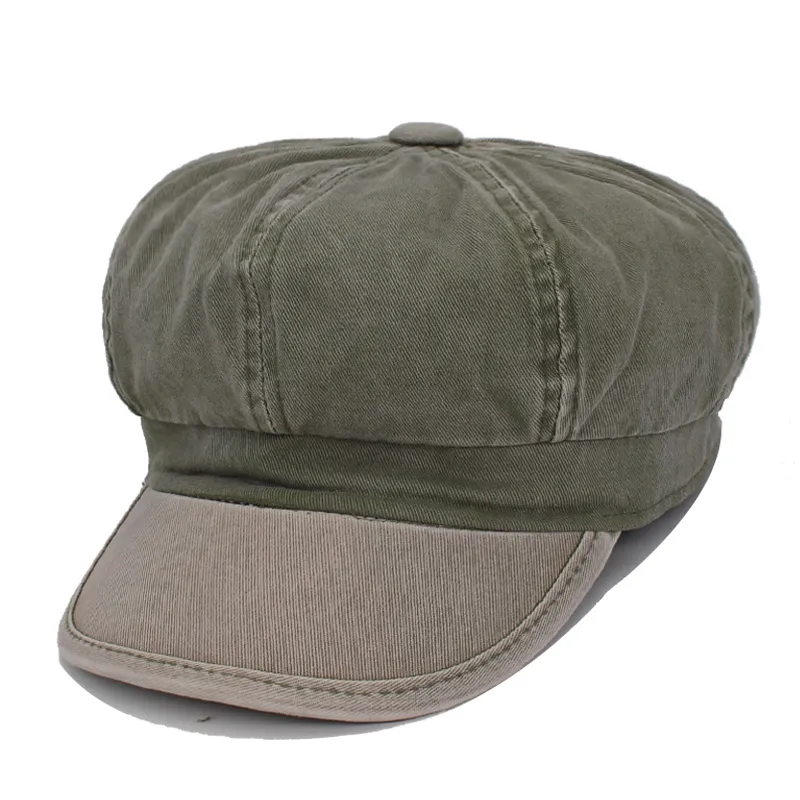 Casquette octogonale en coton délavé