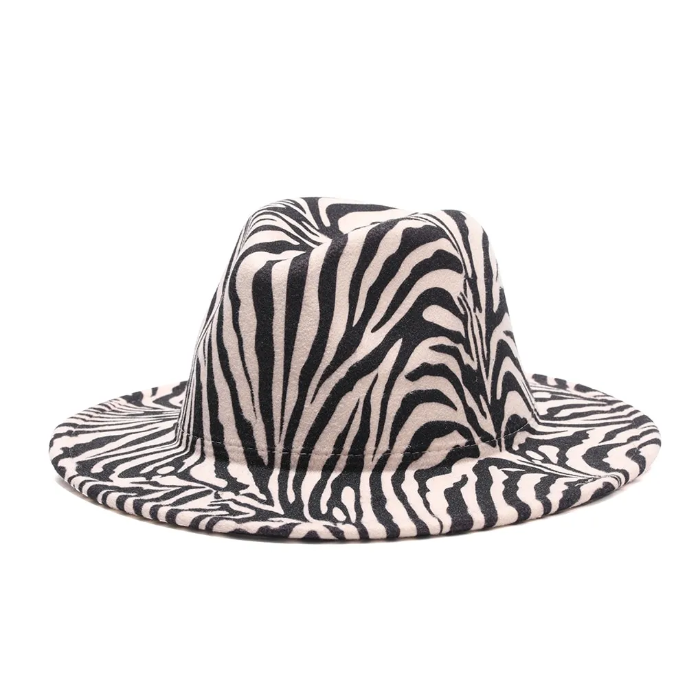 Chapeaux fedora zébré unisexe