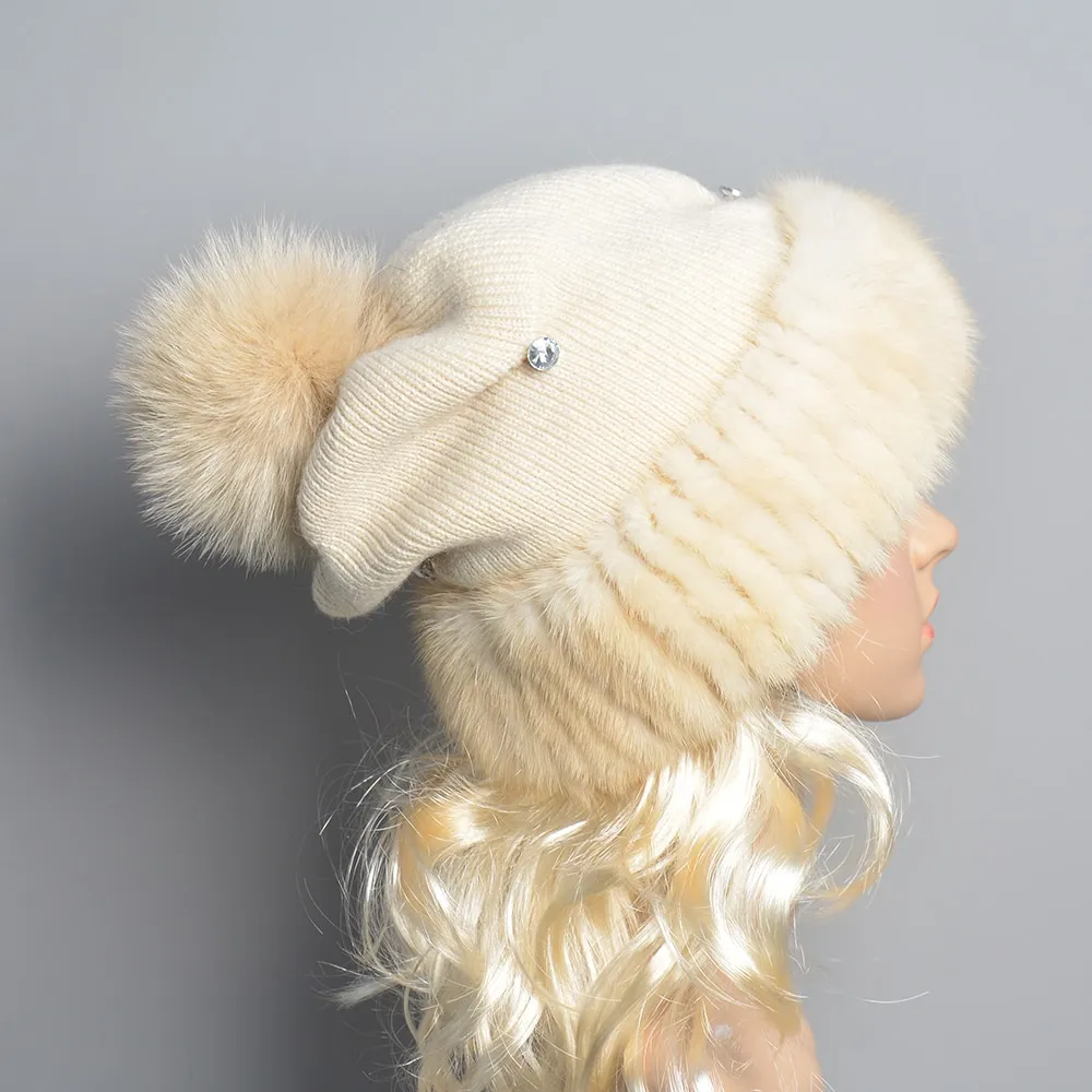 Bonnet en fourrure de vison véritable – Image 2