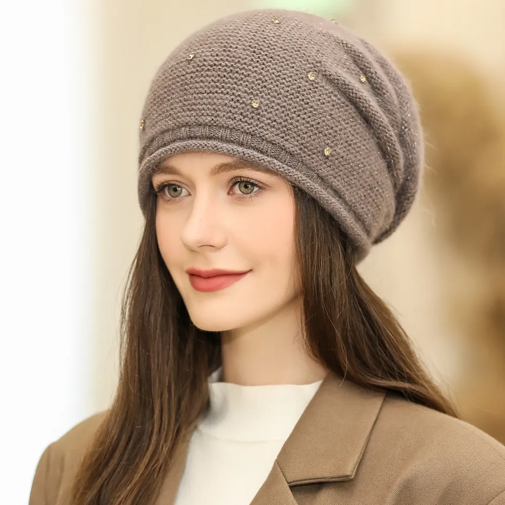 Bonnet hiver femme chic en fourrure de lapin – Image 3