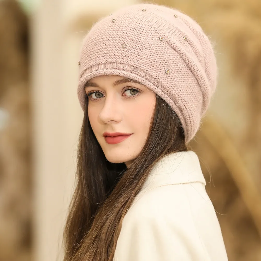 Bonnet hiver femme chic en fourrure de lapin – Image 2