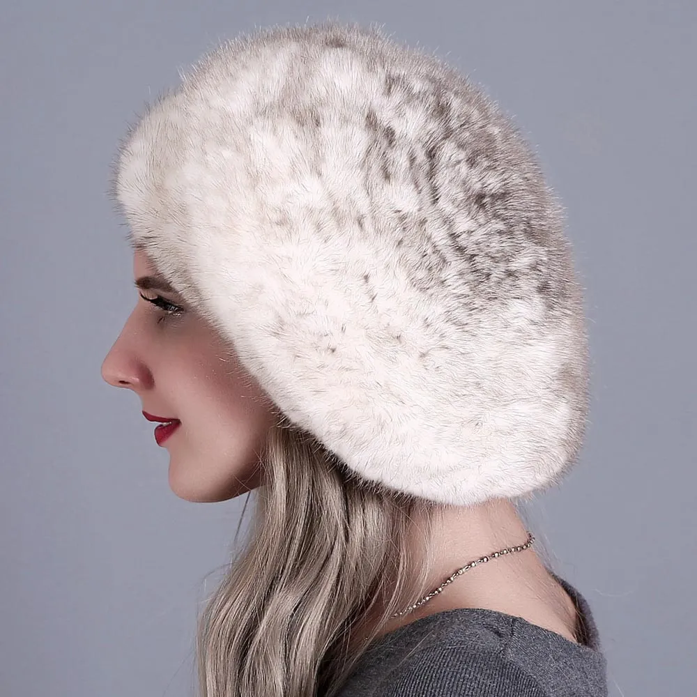 Béret d’hiver de luxe en fourrure de vison – Image 2