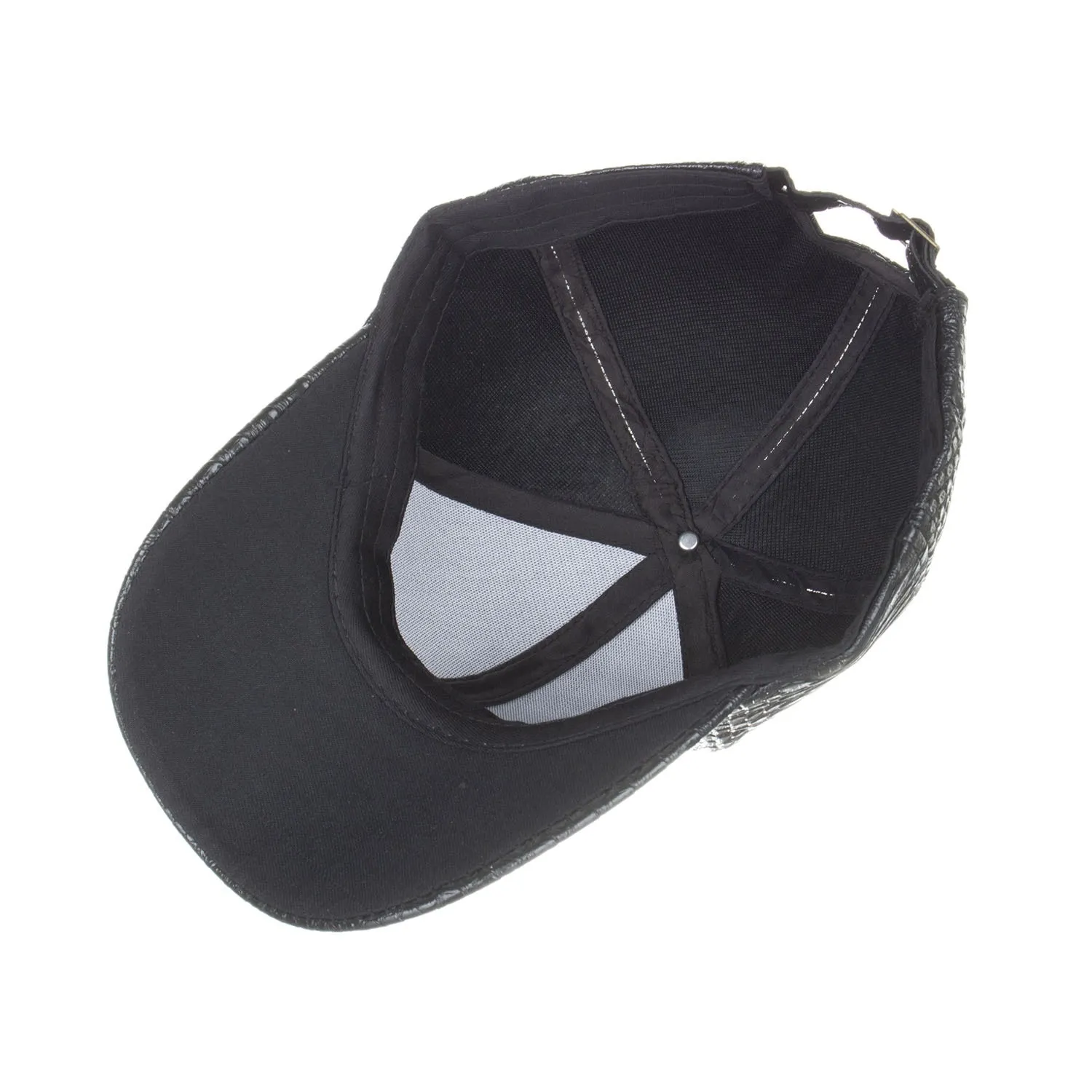 Casquette de Baseball en cuir PU Croco – Image 3