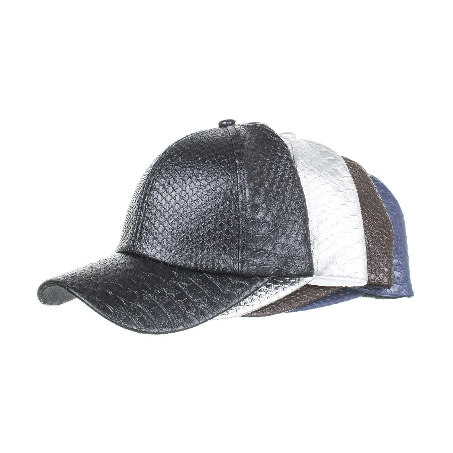 Casquette de Baseball en cuir PU Croco – Image 4
