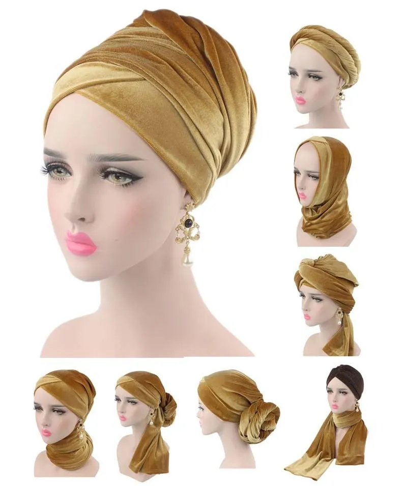 Turban africain en velours – Image 2