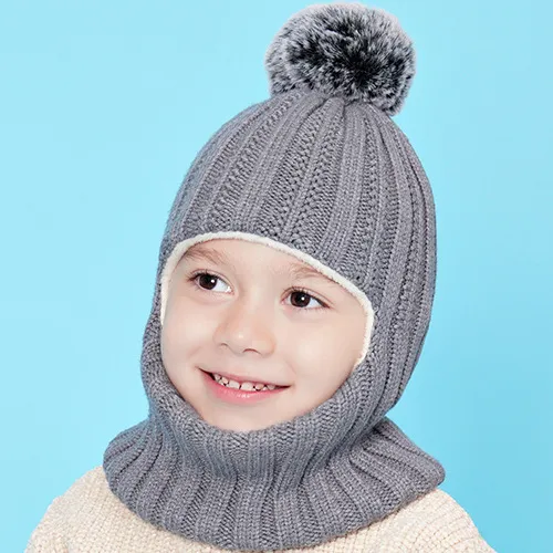 Bonnet cagoule enfant pompon et étoiles – Image 6