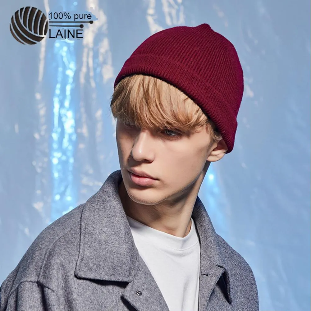 Bonnet à revers 100% pure laine