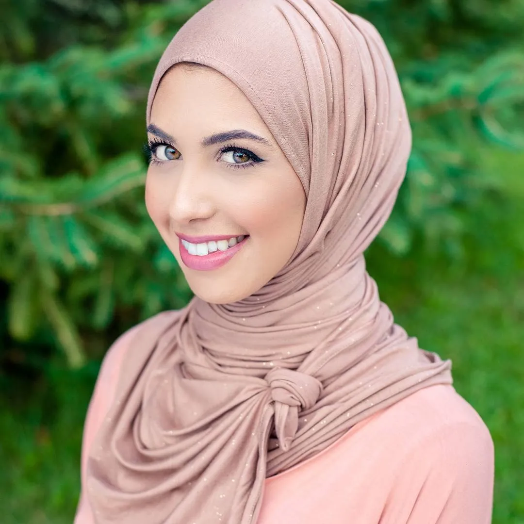Hijab en jersey fines paillètes – Image 3