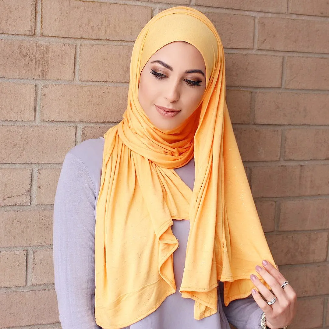 Hijab en jersey fines paillètes – Image 2