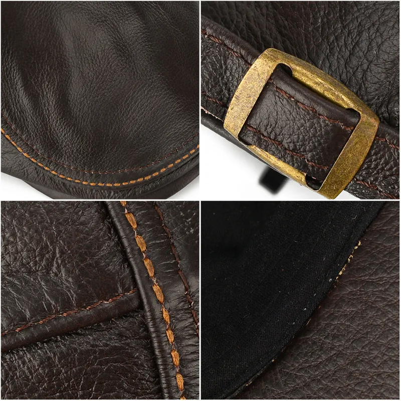 Casquette Duckbill en cuir de vachette – Image 6