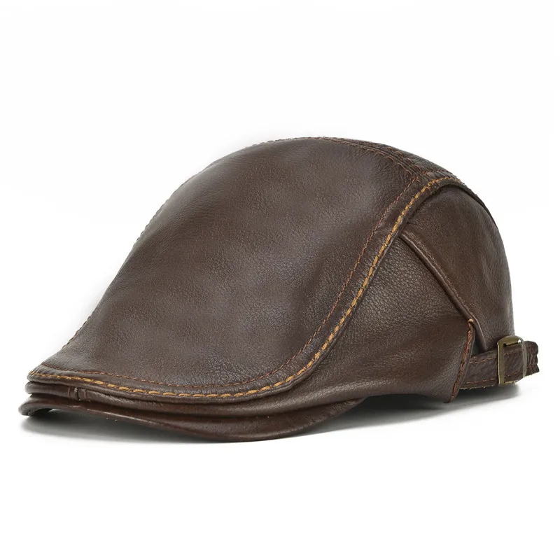 Casquette Duckbill en cuir de vachette – Image 2