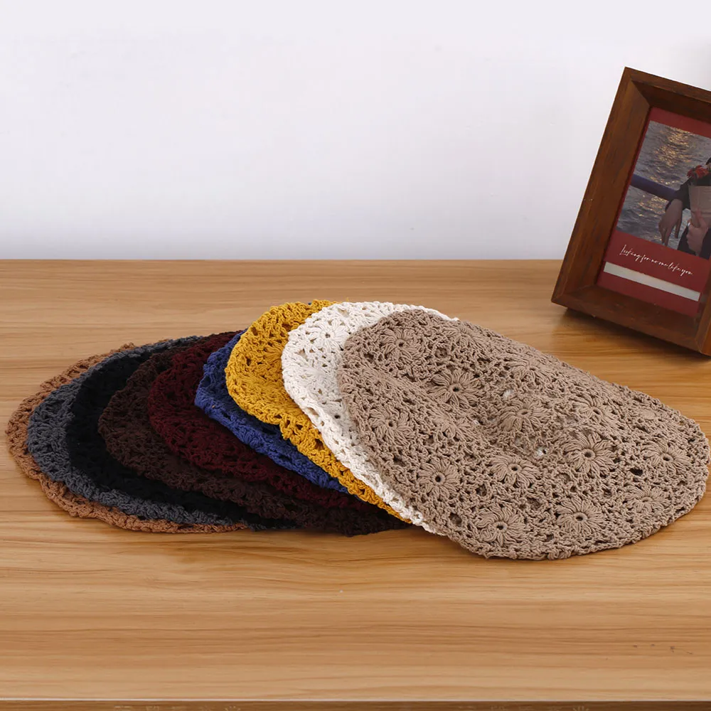 Béret crochet creux à fleurs – Image 4