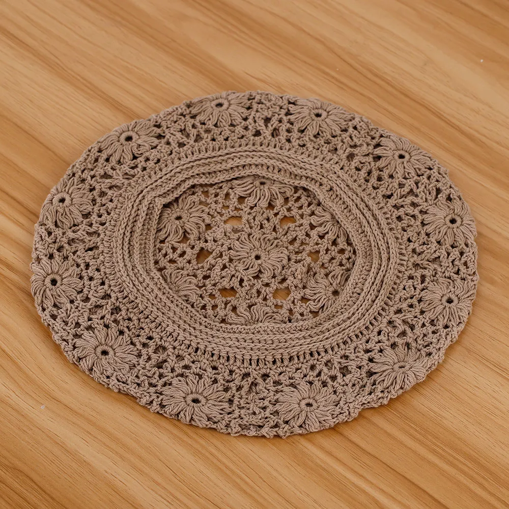 Béret crochet creux à fleurs – Image 2