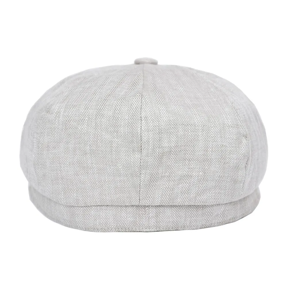Casquette gavroche à chevrons en lin Botvela – Image 4