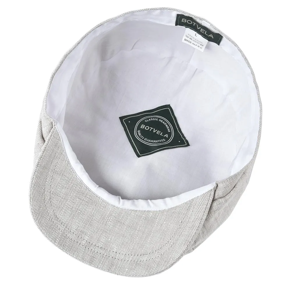 Casquette gavroche à chevrons en lin Botvela – Image 6