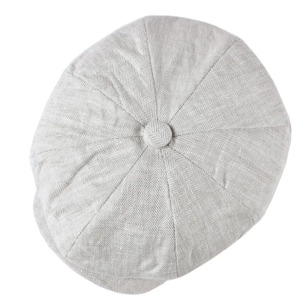 Casquette gavroche à chevrons en lin Botvela – Image 5