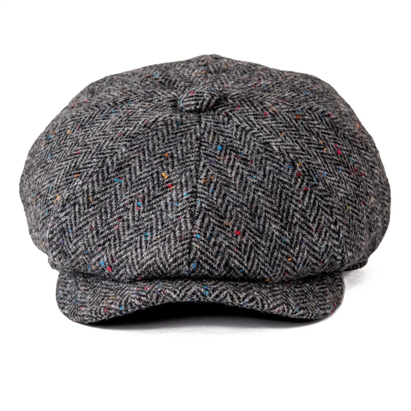 Casquette octogonale à chevrons en tweed Botvela – Image 2