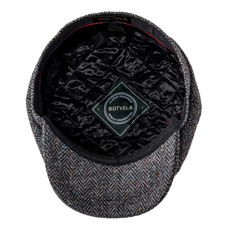 Casquette octogonale à chevrons en tweed Botvela – Image 4