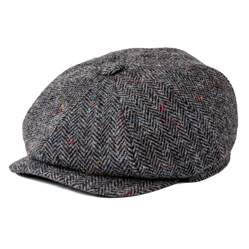 Casquette octogonale à chevrons en tweed Botvela