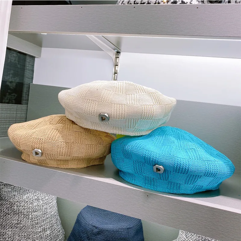 Béret d’été en tricot damier Nouvelle Collection