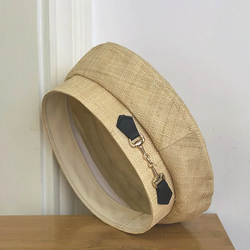 Béret d’été en Raphia doublé coton Nouvelle mode – Image 6