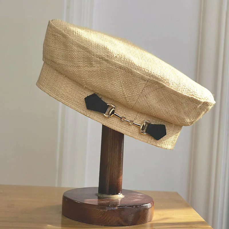 Béret d’été en Raphia doublé coton Nouvelle mode