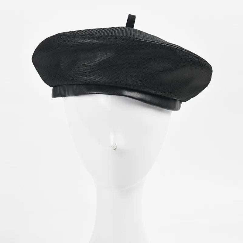 Béret basque en cuir Pu pour femme – Image 8