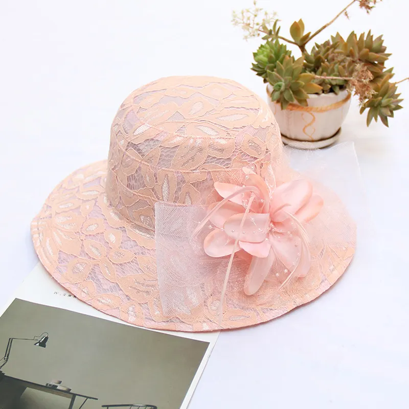 Chapeau de cocktail fleur tulle et fil perlé – Image 4