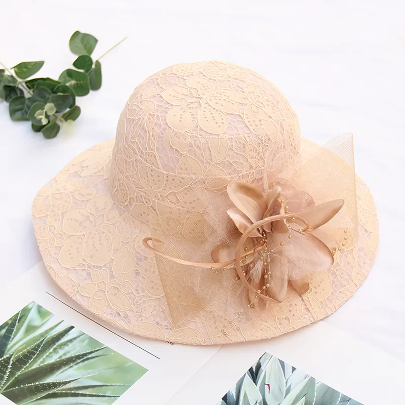 Chapeau de cocktail fleur tulle et fil perlé – Image 3