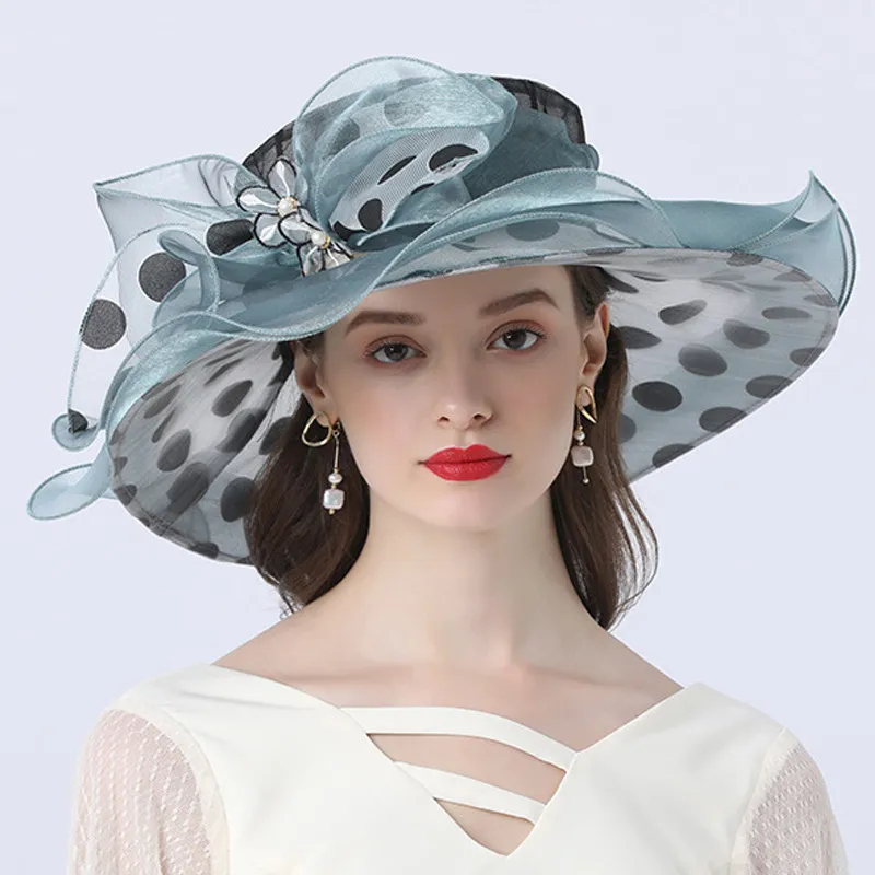 Chapeau de cocktail en Organza à pois – Image 5