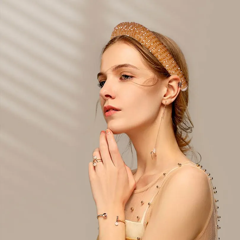 Serre-tête femme large strass cristal – Image 7