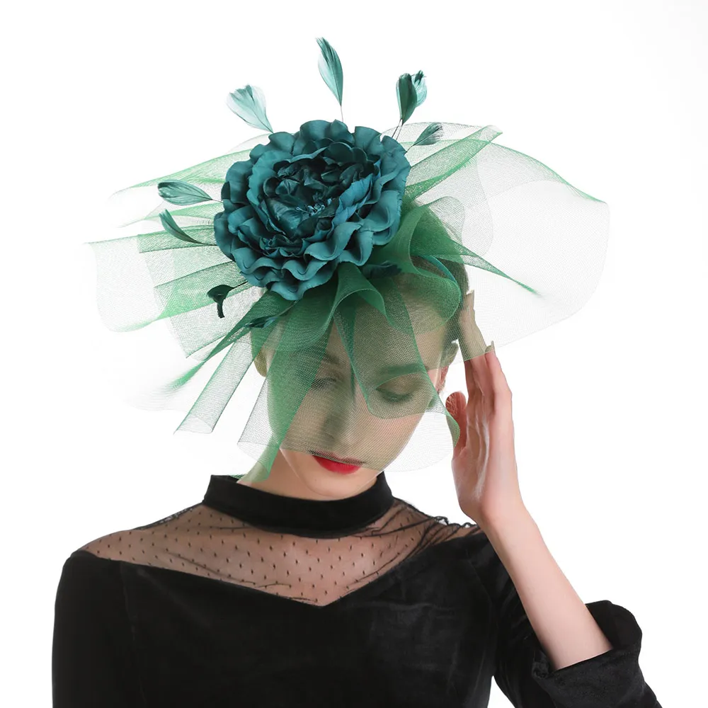 Bibi fascinator grande fleur rose – Image 2