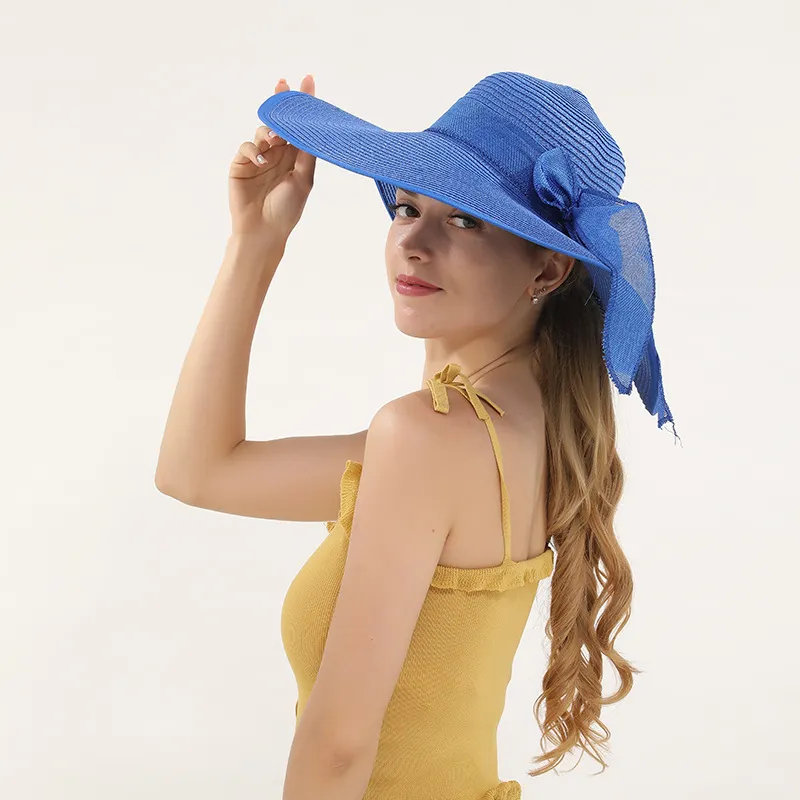 Chapeau de paille à bord large pliable – Image 4