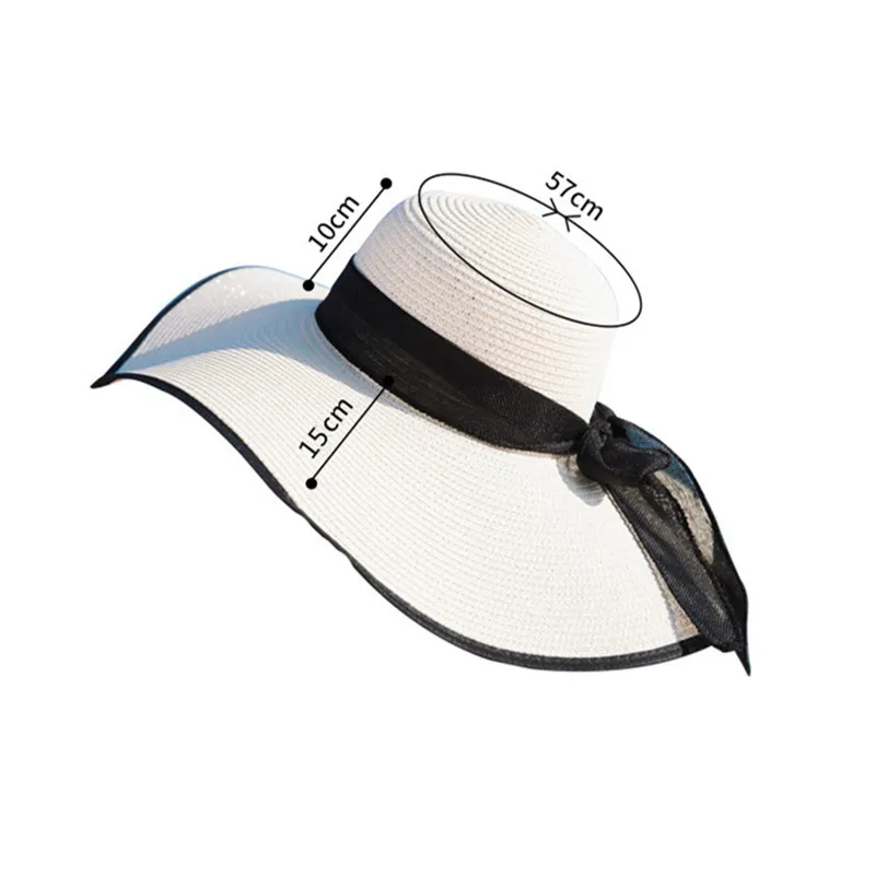 Chapeau de paille à bord large pliable – Image 7