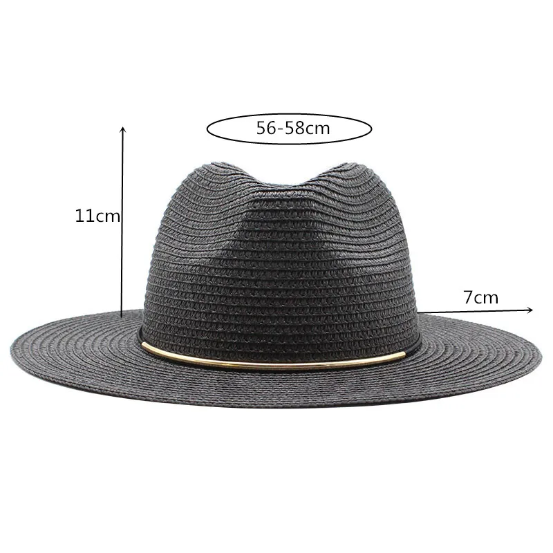 Chapeau de paille panama galon doré – Image 3