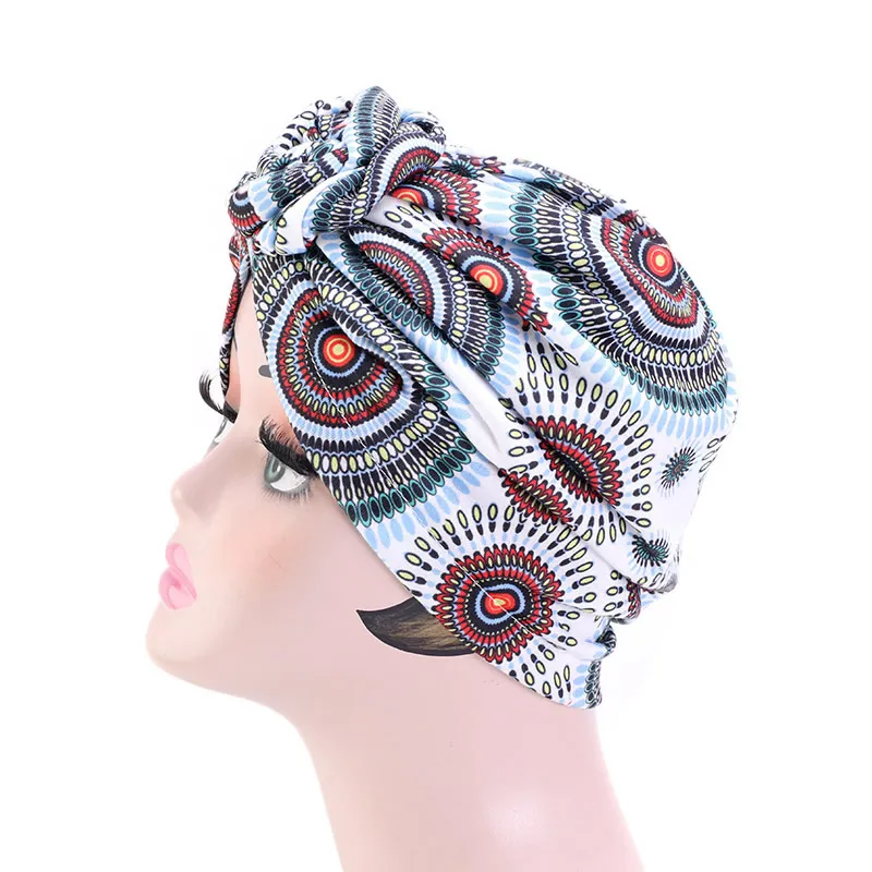 Bonnet turban extensible fleur tourbillon – Image 3