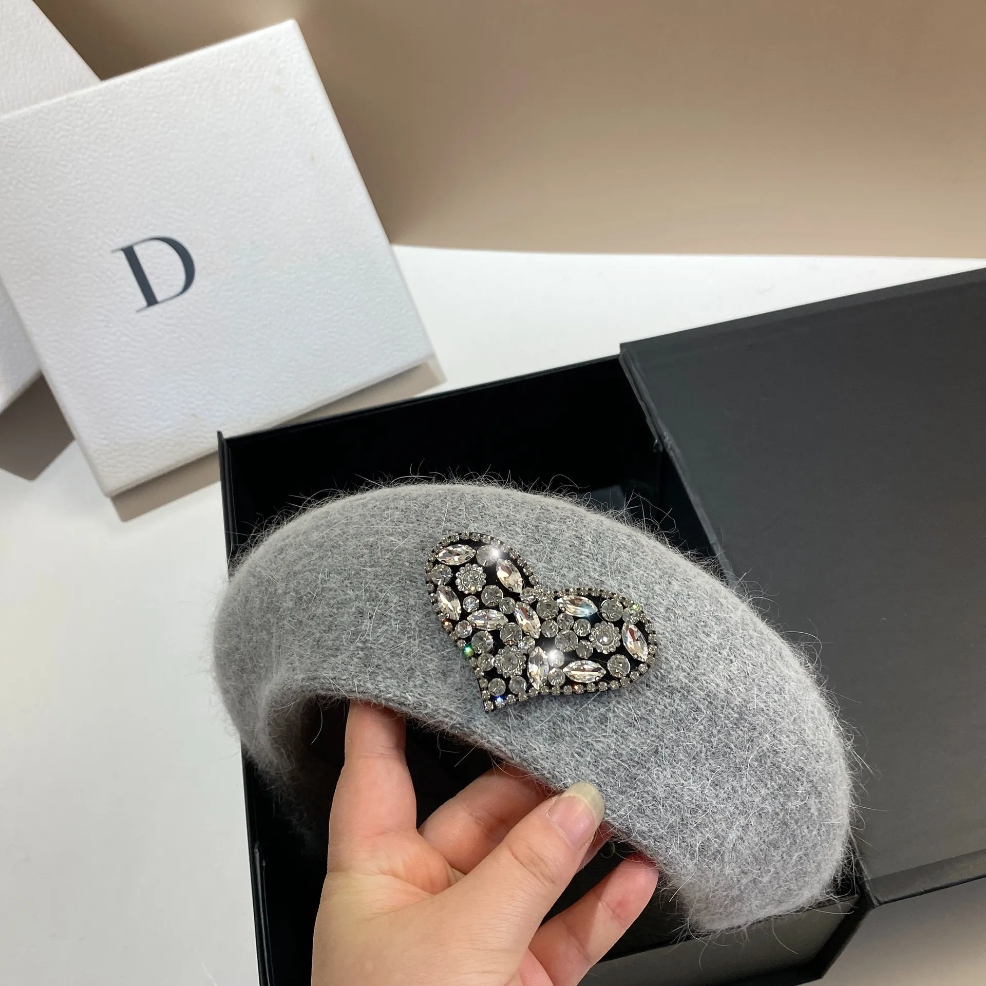 Béret Angora pure douceur Coeur diamant – Image 4