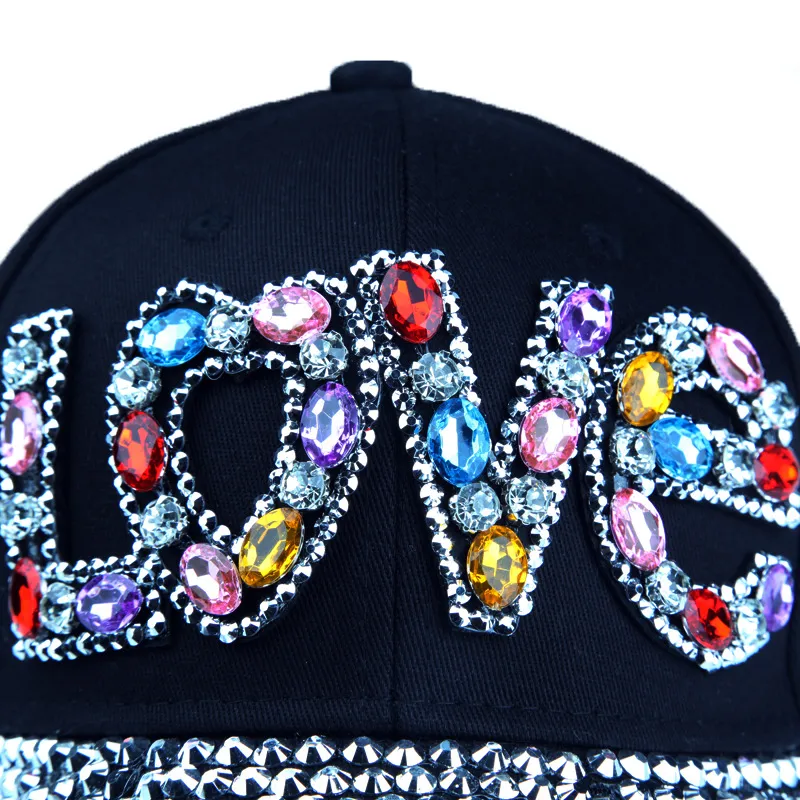 Casquette de baseball Love bijoux et strass – Image 3