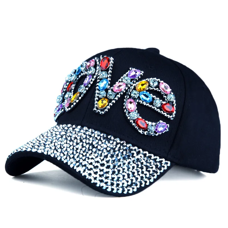 Casquette de baseball Love bijoux et strass