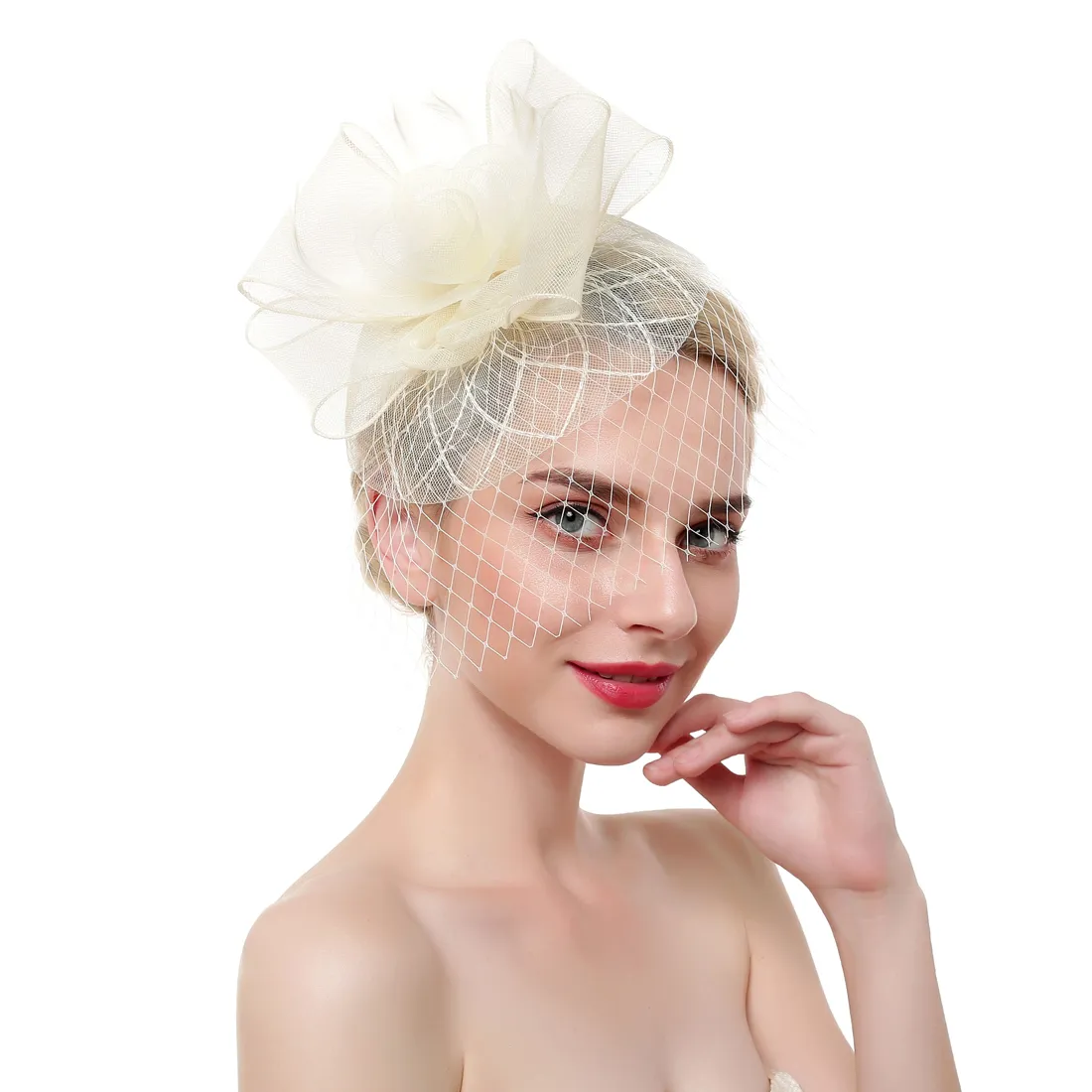 Bibi fascinator classique à filet – Image 3