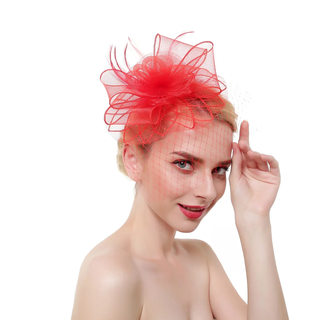 Bibi fascinator classique à filet – Image 4