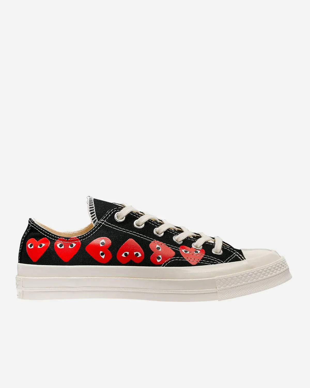CDG Play x Converse Chuck 70 Low Multi Heart Black
