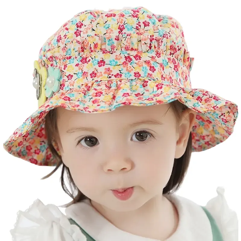 Chapeau bébé fleuri rose – Image 2