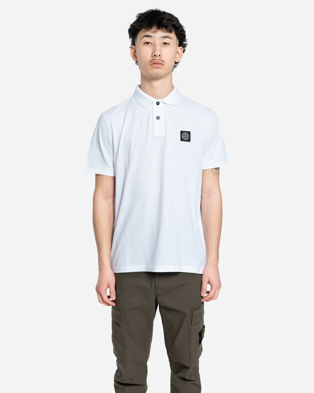 Polo à Écusson Blanc