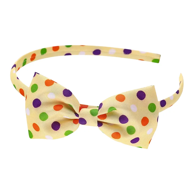 Serre-tête fille : serre-tête fille pois jaune