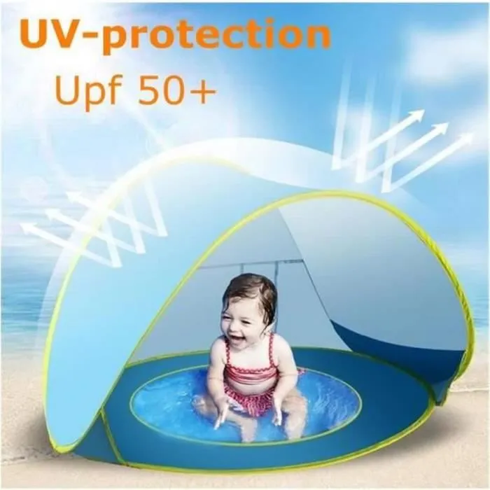 BH04770-Tente Abri de Plage Anti-UV UPF 50+ Bébé Piscine Jeux d’eau Détachable Fond Etanche Camping Voyage