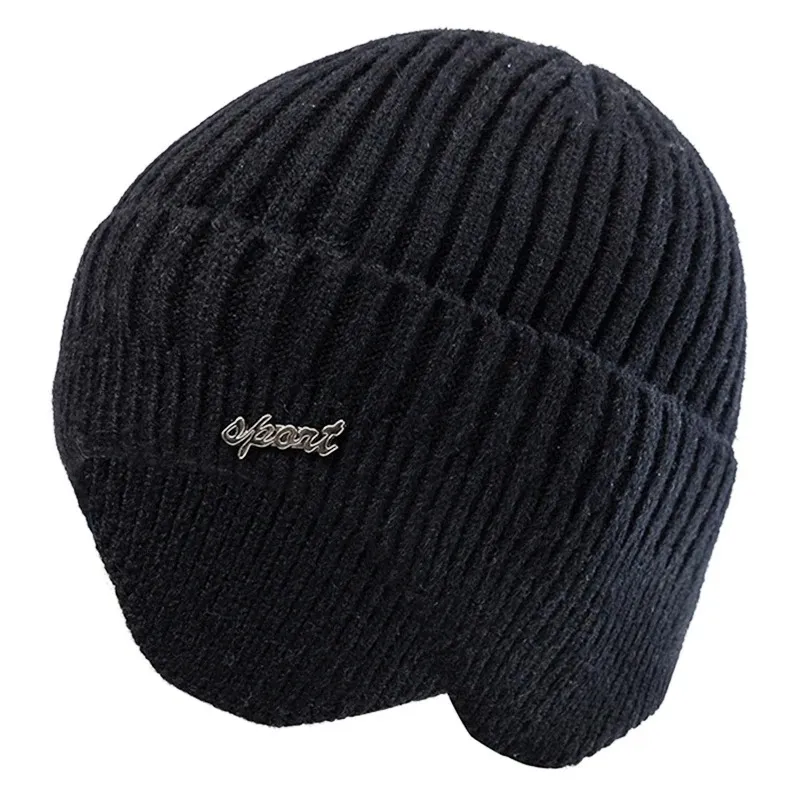 Bonnet Ski Noir avec Cache Oreille